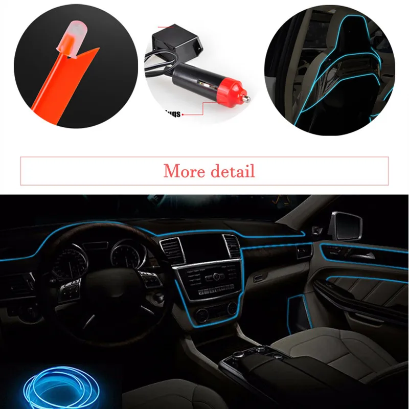 Car Interior Lamp Neon Strip led El Cold Light sticker For BMW E46 E39 E90 E60 E36 F30 F10 E34 X5 E53 E30 F20 E92 E87 M3 M4 M5 | Автомобили