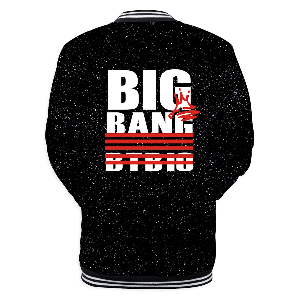 Куртки BIGBANG Kpop 3D Повседневная бейсбольная куртка большого размера с длинным