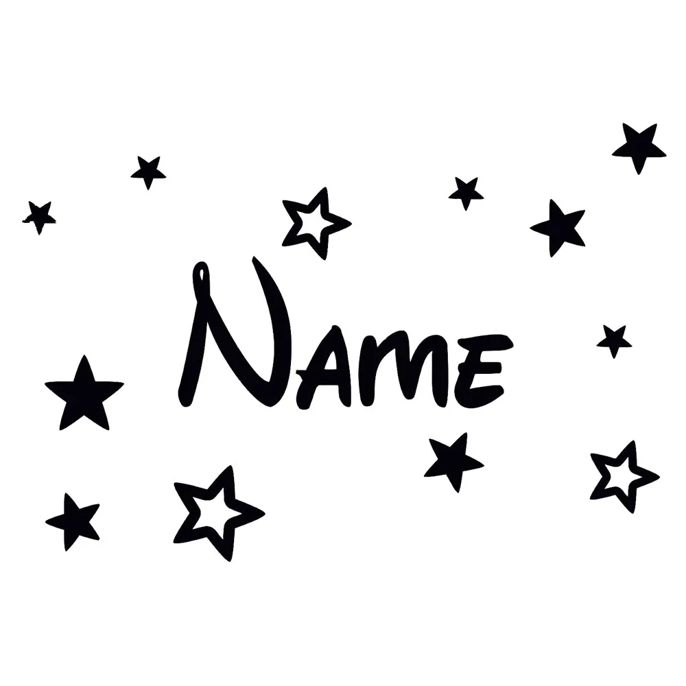 Personalised Boys or Girls Name With Stars Decor Vinyl Wall Sticker Decal Wallpaper Home Decoration Size 30*20cm