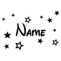 personalised boys or girls name with stars decor vinyl wall sticker decal wallpaper home decoration size 3020cm