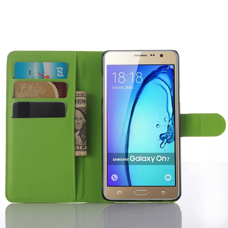 Роскошный чехол для Samsung GALAXY On 7/On7 PRO с отделением карт и подставкой кожаный