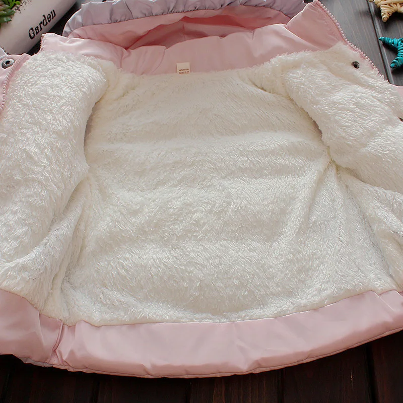 Winter Children Thick jacket for Girls Baby Cute Hooded Fleece coat Kids Down &amp Parkas 12 months - 3 year olds | Детская одежда и