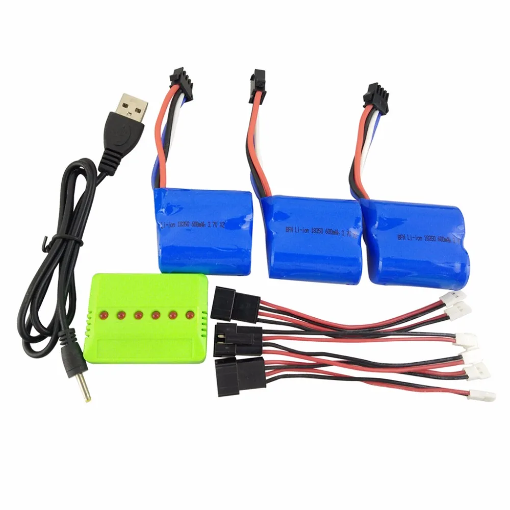 3 шт 7 V 600mah Батарея с балансовым зарядным устройством и конверсионной линией для