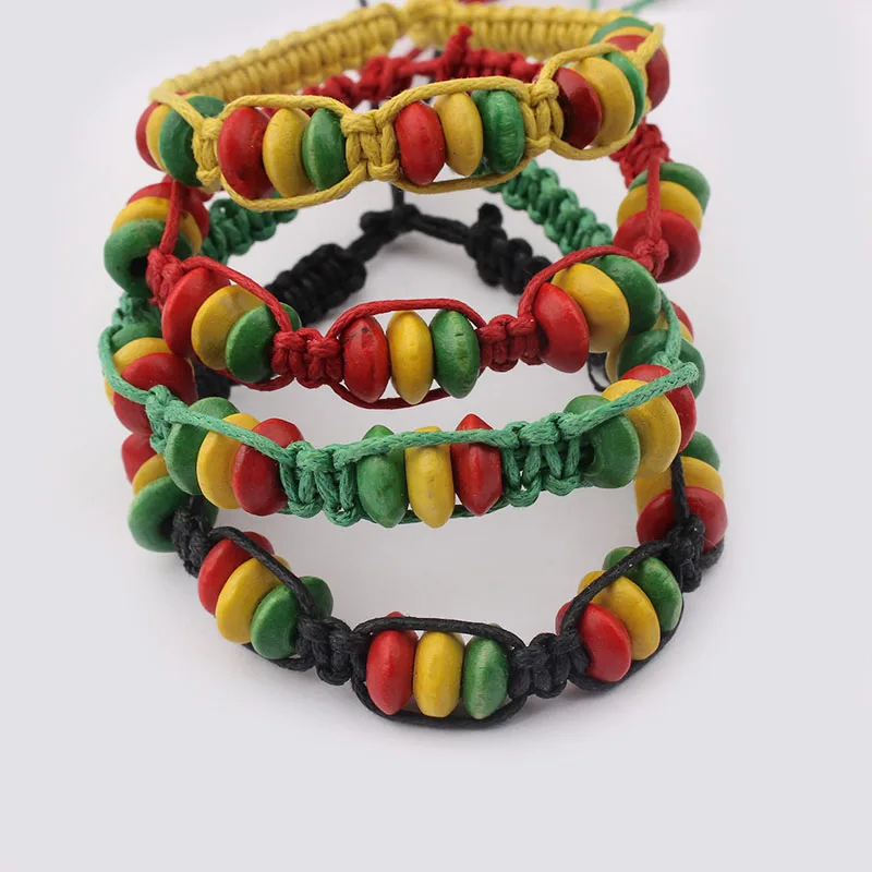 12 шт./лот смешанные регги деревянные бусины Jamaica Rasta Surfer Boho дружеские