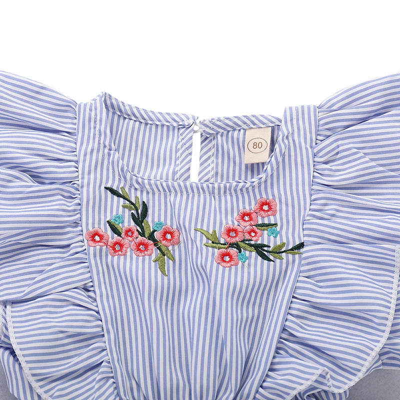 2019 New Summer Baby Girl Embroidery Floral Newborn Sleeveless Bodysuit Playsuits Cotton Infant Casual Clothes | Детская одежда и
