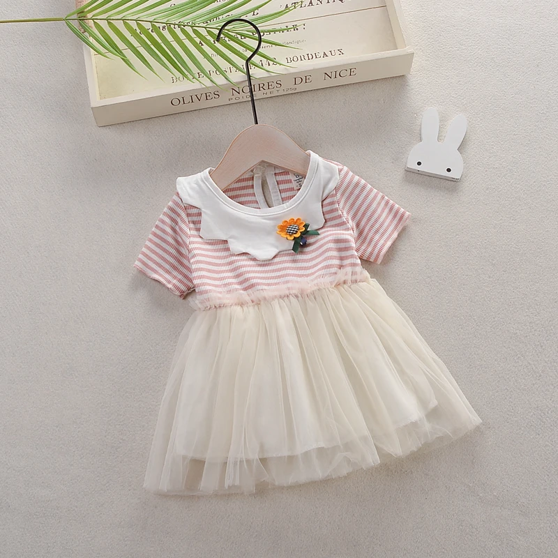 Girls summer dresses kids fashion cotton striped mesh dress children princess for girls party clothing 0-3Y 2019 | Детская одежда и