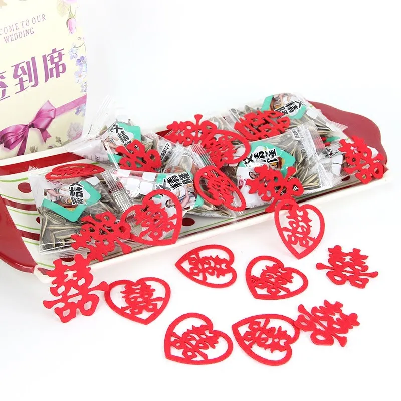 30 шт./упак. Китайская традиционная счастливой свадьбы случая Малый красный слово