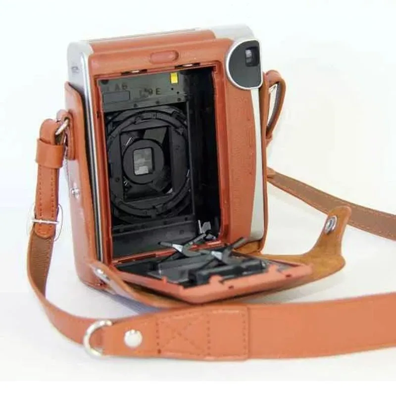 Черный/Коричневый чехол из искусственной кожи для Fuji Fujifilm Instax Mini 90 сумка цифровой