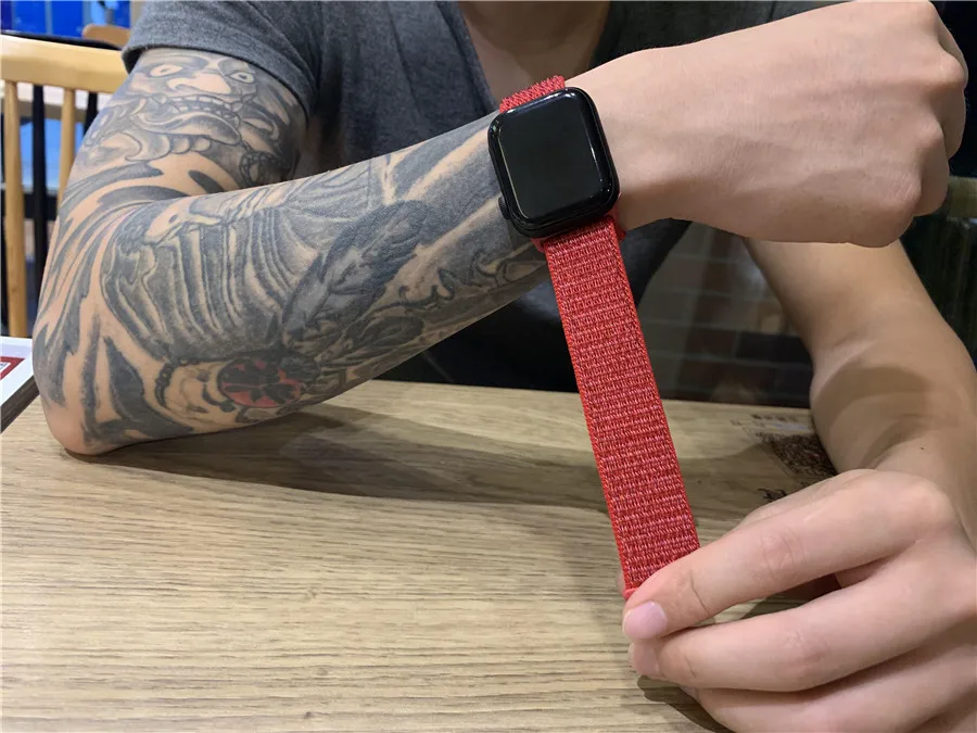 Классический лямка из нейлоновой ткани для наручных часов Apple Watch Series 4/3/2/1 влагостойкий ремешок для часов 40-44 мм ремень для наручных часов iWatch 38 42 мм Длина браслета