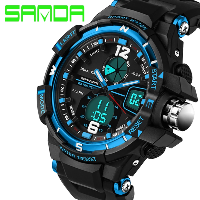 Мужские часы SANDA модные мужские G Shock водонепроницаемые спортивные военные