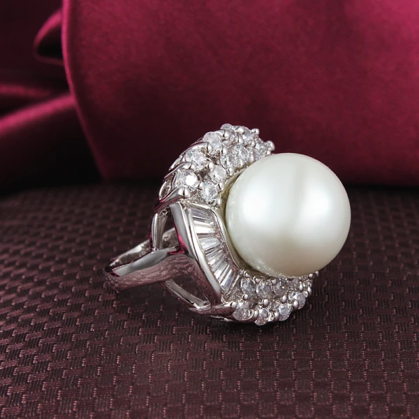 Хорошее дизайнерское кольцо с искусственным жемчугом для женщин Свадебный