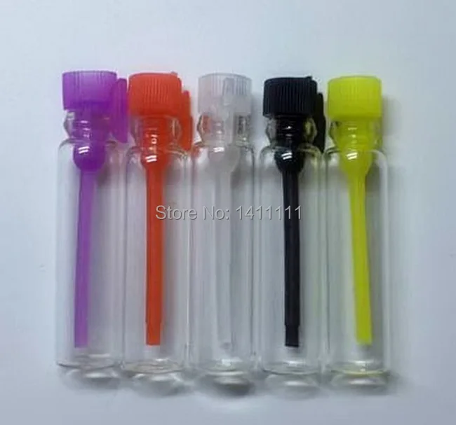 Free shipping 100pcs 1ML mini glass perfume vial Liquid sample tester bottle Tube Colorful cap | Красота и здоровье
