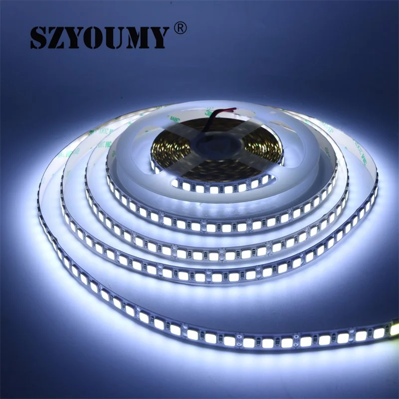 

SZYOUMY DC12V 5m 5054 SMD LED Strip Light 120LED/M Not waterproof Flexible Light Ribbon Double PCB Led Stripe Tape better Bright