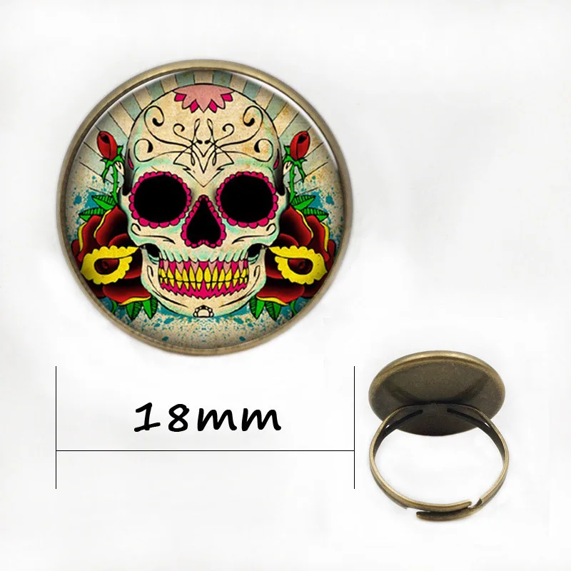 Подвески и цепочки винтажные украшения с изображением сахарного черепа выпуклая