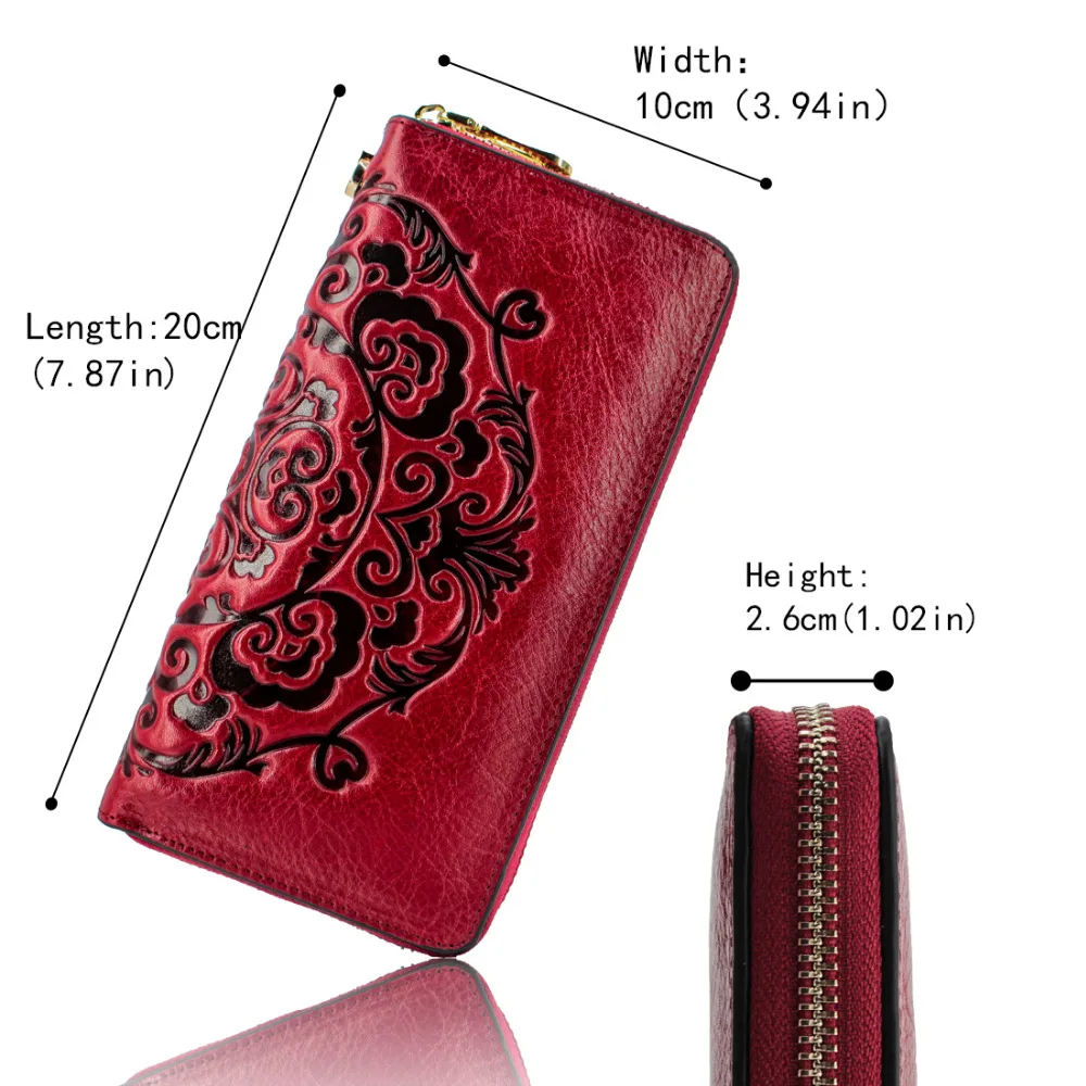 Genuine Italian wallet purses clutches all bags European and American style embossed tassel zipper multi-card position | Багаж и сумки