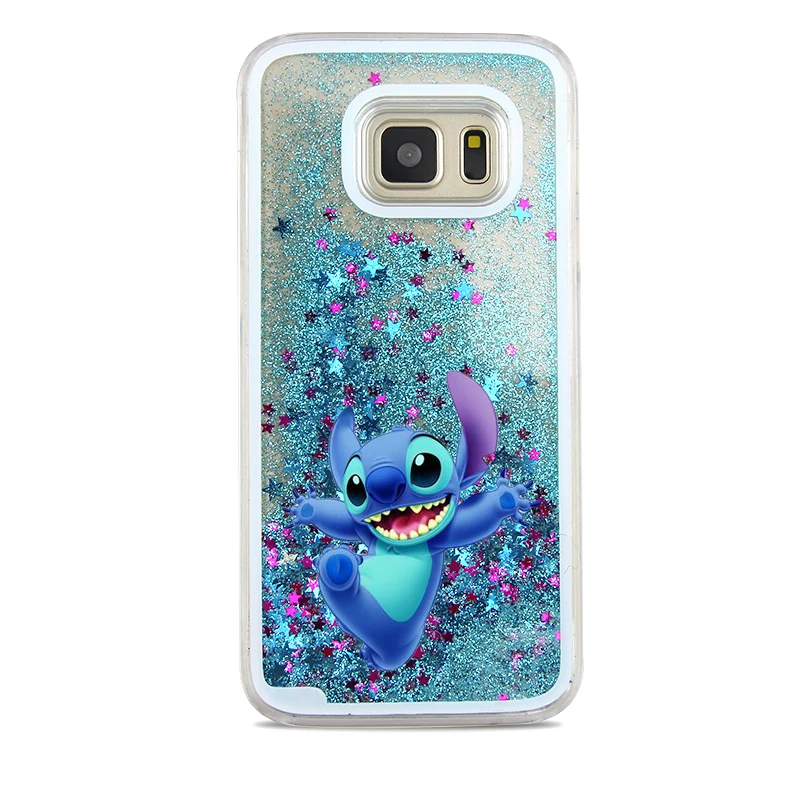 Cute Cartoon Minnie Stitch Mermaid Quicksand Water Liquid case for Samsung Galaxy S7 edge S8 S9 Plus Note 8 9 Cover Fundas |