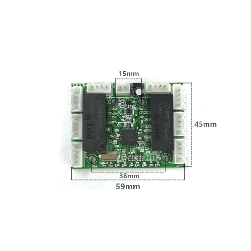 Мини модуль дизайн ethernet коммутатор монтажная плата для 10/100 Мбит/с 8 портов PCBA OEM
