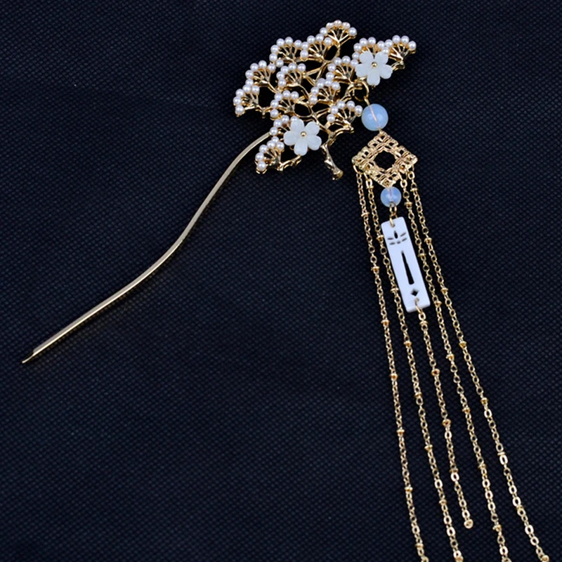 

beautiful hanfu hairpins headdress bride hair flower tassel hair ornament chinese ancient dynasty princess cosplay head wear