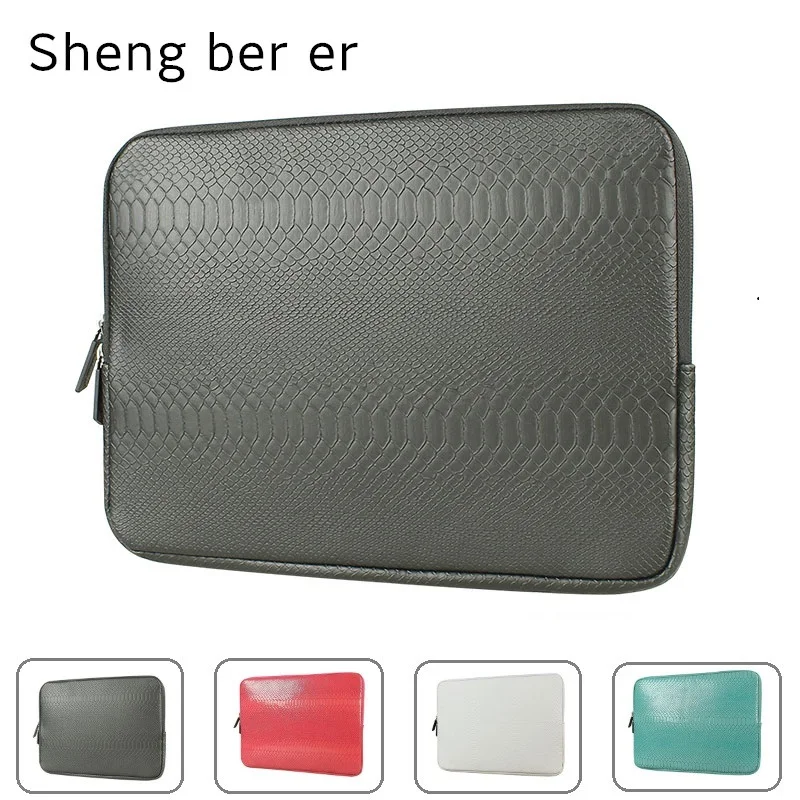 

2020 Brand Sheng Bei Er Snake Leather Sleeve Case Laptop Bag 12,13,14,15,15.6 inch, Bag For MacBook Air Pro 13.3", Free Shipping