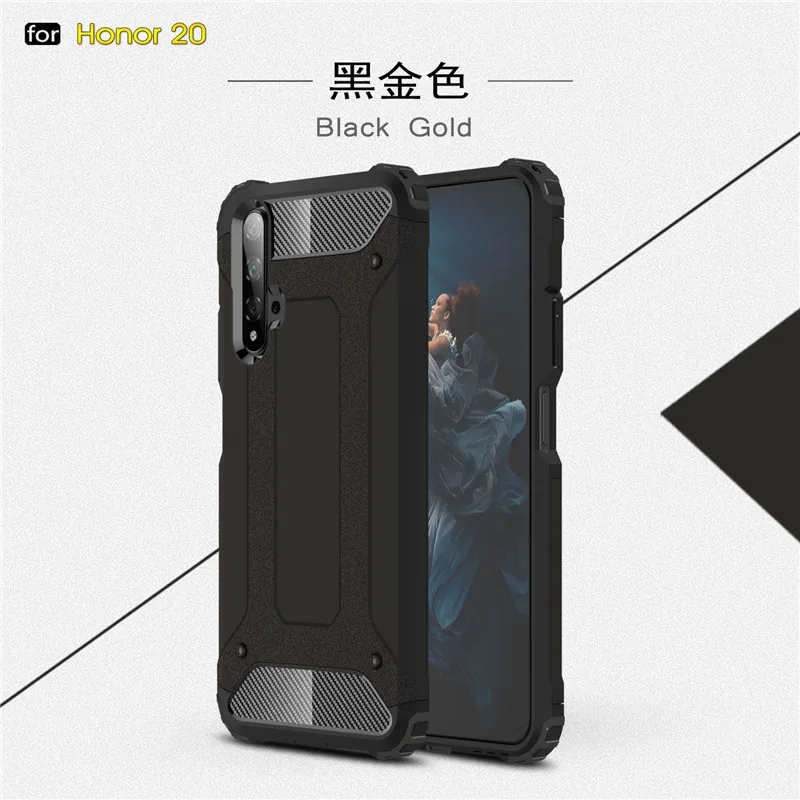 

Phone Case Honor 20 Cover Anti-knock Soft Silicone + Hard Plastic Case For Honor 20 Shockproof Funda Honor 20 Coque 6.26"