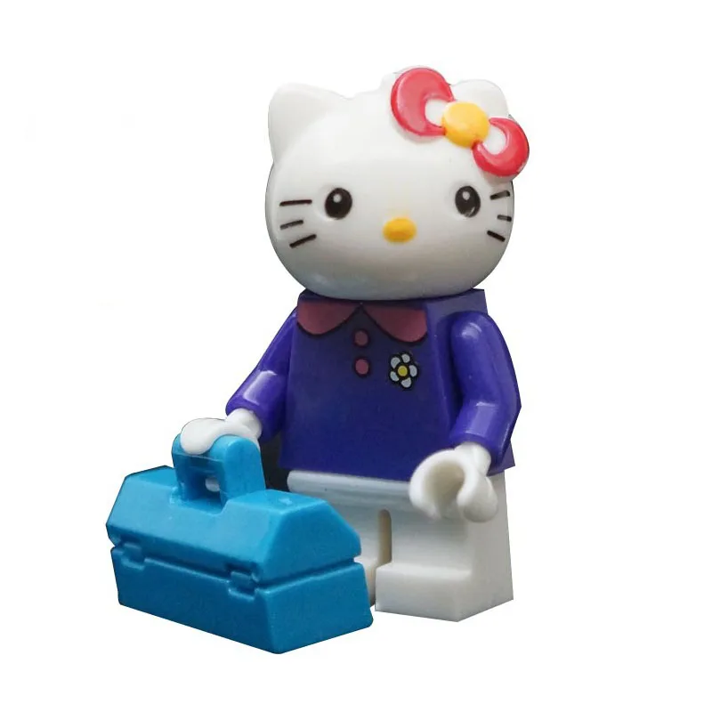 6 шт. hello kitty сборка кирпичей игра-головоломка игрушка мини-модель строительные