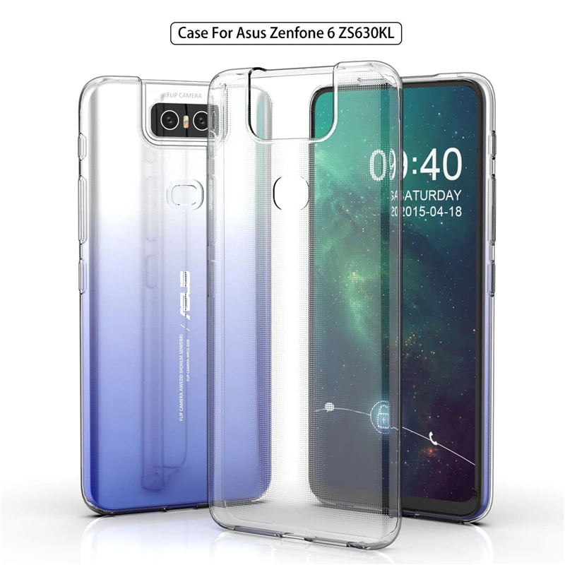 Чехол для Asus Zenfone 6 6Z ZS630KL тонкий силиконовый прозрачный мягкий ТПУ чехол накладка