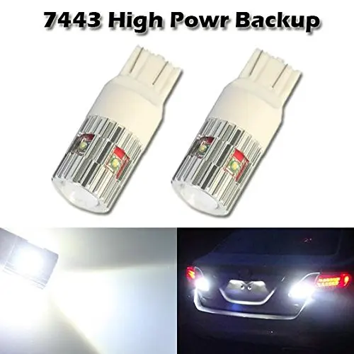 2 шт. 7443 T20 W21/5W Cree светодиодный Чипсы Белый 25 Вт 500lm ошибок обратный резервный лампы