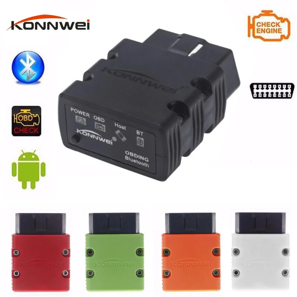 5 цветов Мини ELM327 OBD2 Bluetooth автомобильный диагностический инструмент Konnwei KW902 ELM 327