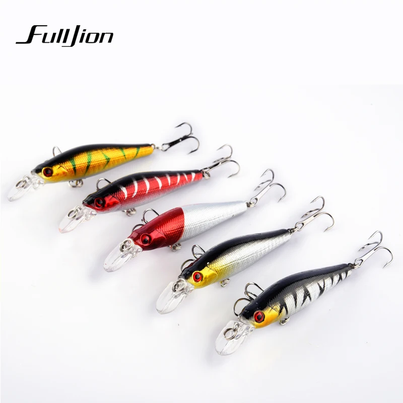 Рыболовные приманки Minnow твердый воблер Crankbait 3D глаза Позолоченные пластиковые