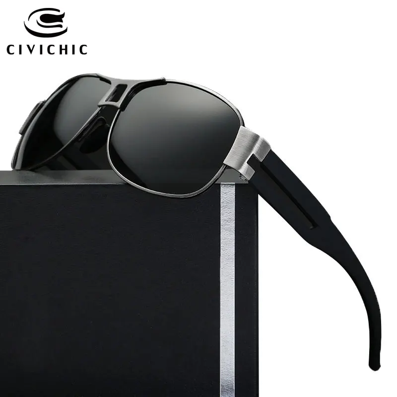 

CIVICHIC Classic Men Polarized Sunglasses Stylish Alloy Frame Eyewear Retro Gafas Blue Film Lunettes Driving Oculos De Sol E178
