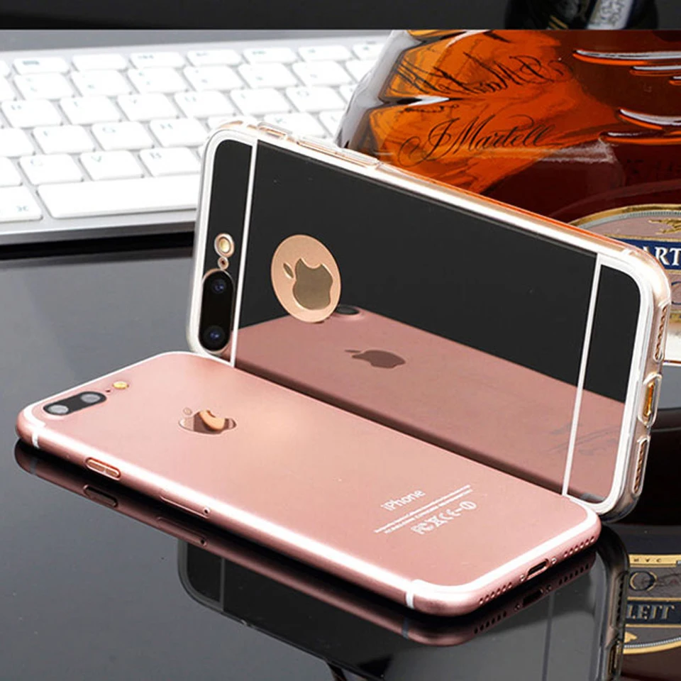 Блестящее зеркальное ТПУ покрытие для iphone 7 SE 5 5S 6 6s 8 Plus X Huawei P8 P9 Lite 2017 Honor 6A 6X 7X 9