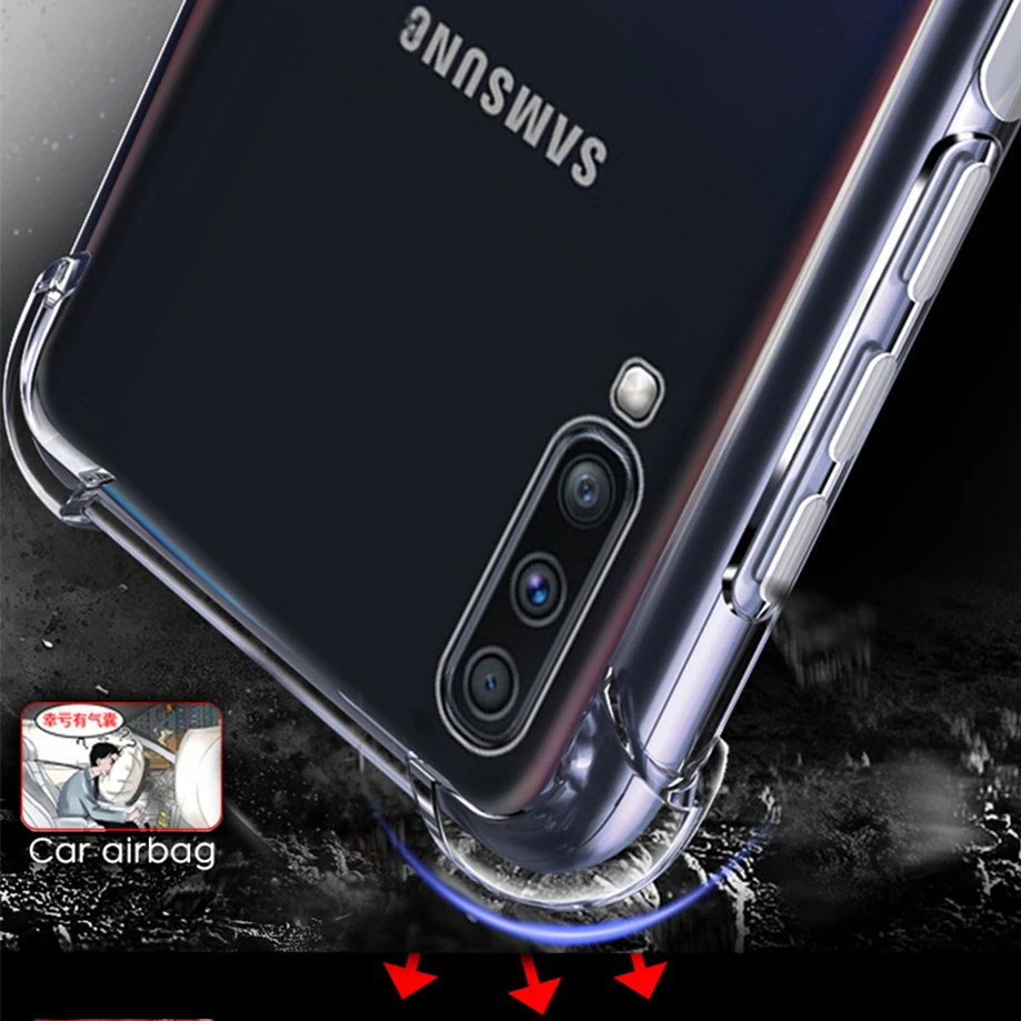 Luxury Shockproof Bumper Transparent Silicone Phone Case For Samsung Galaxy A50 A30 A20 A10 A60 A70 Clear TPU protection Coque |
