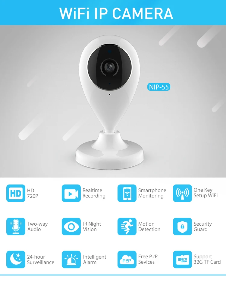 Wi Fi IP камера для умного дома 720P совместима с alexa echo|Камеры видеонаблюдения| |