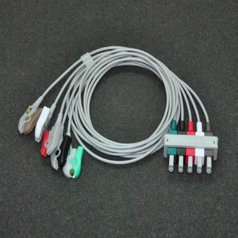 Совместим с Philips-HP MP20/30/40 43100A 43120A 43200A ECG 5 leadпроводов зажим конец стволовой кабель
