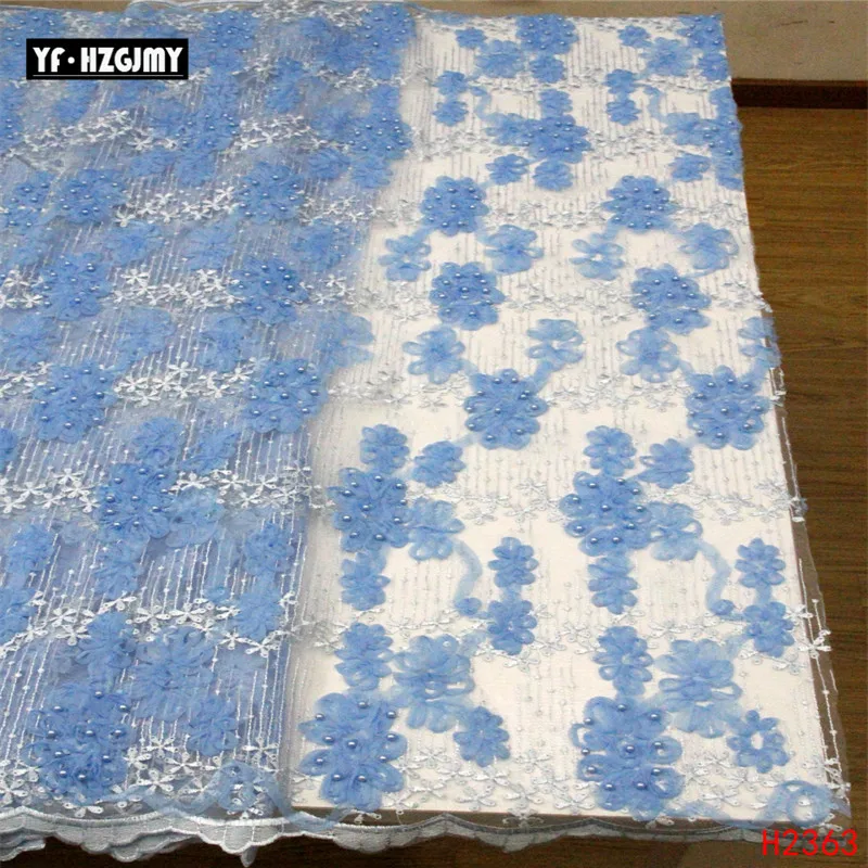 

YF HZGJMY Nigerian Lace Teal 2019 Beaded Wedding Dress Tulle Teal Lace High Quality Embroidery Net Lace Fabric for Party A2363