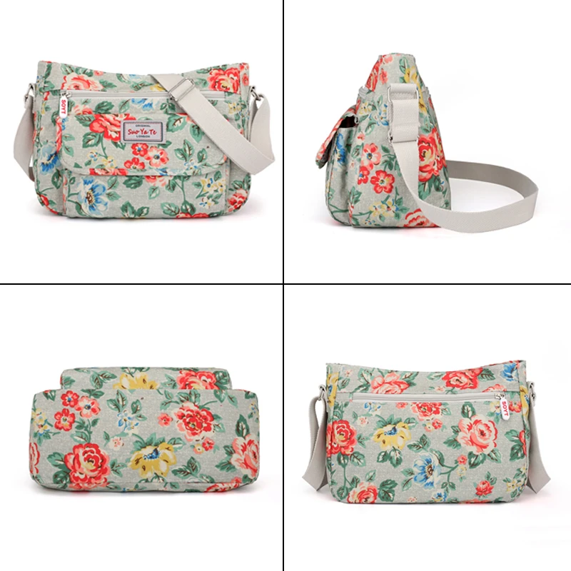 Новые летние модные женские туфли нейлоновая сумка Crossbody сумки цветочный узор