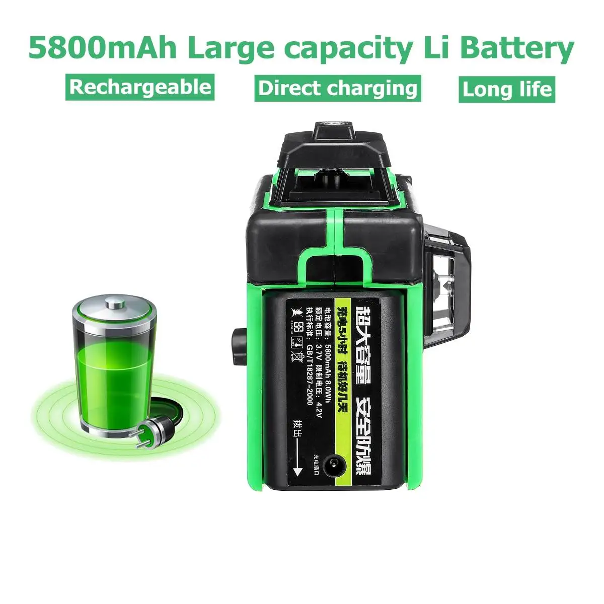 

12 Lines 3D Green Laser Level Horizontal And Vertical Cross Lines With Auto Self-Leveling, Indoors and Outdoors