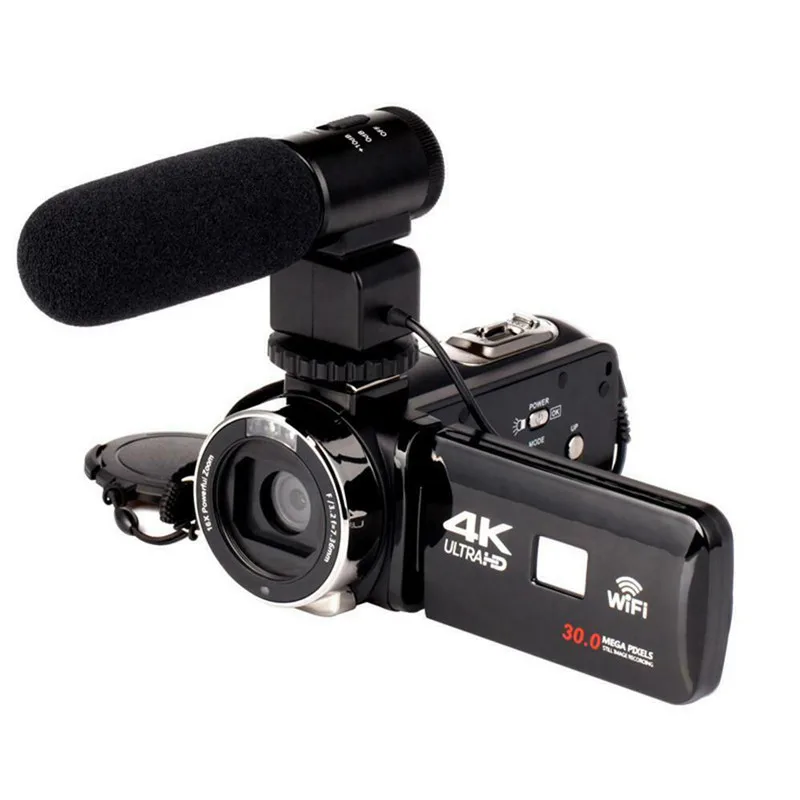 with wide-angle lens Горячая новинка, профессиональная спортивная видеокамера Ultra HD 4K Wifi с дистанционным управлением, ночное видение, 3,0 дюйма, сенсорный ЖК-экран, водонепроницаемая камера - Цвет: with wide-angle lens