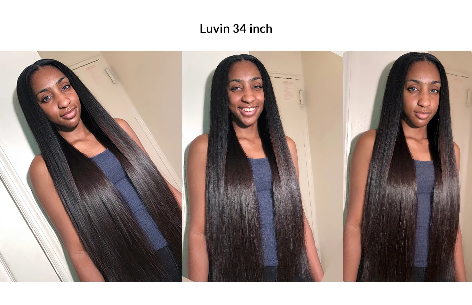 Luvin прямые 26-40 дюймов 30 32 34 36 дюймов Бразильские Длинные волосы 1 3 4 5 Пряди человеческие волосы плетение волос натуральный цвет