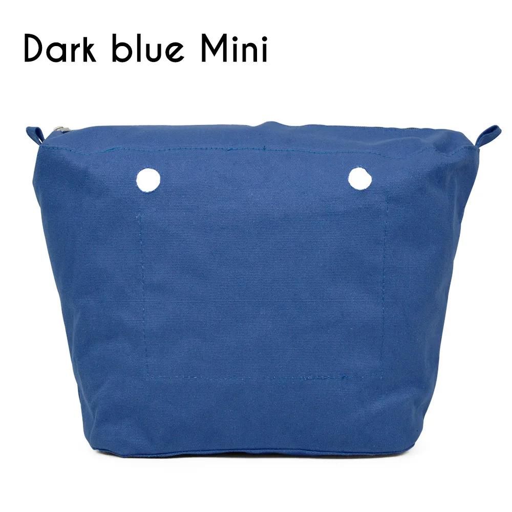dark blue mini TANQU новая водонепроницаемая внутренняя подкладка вставка карман на молнии для классического мини Obag холст внутренний карман для O сумка - Цвет: dark blue mini