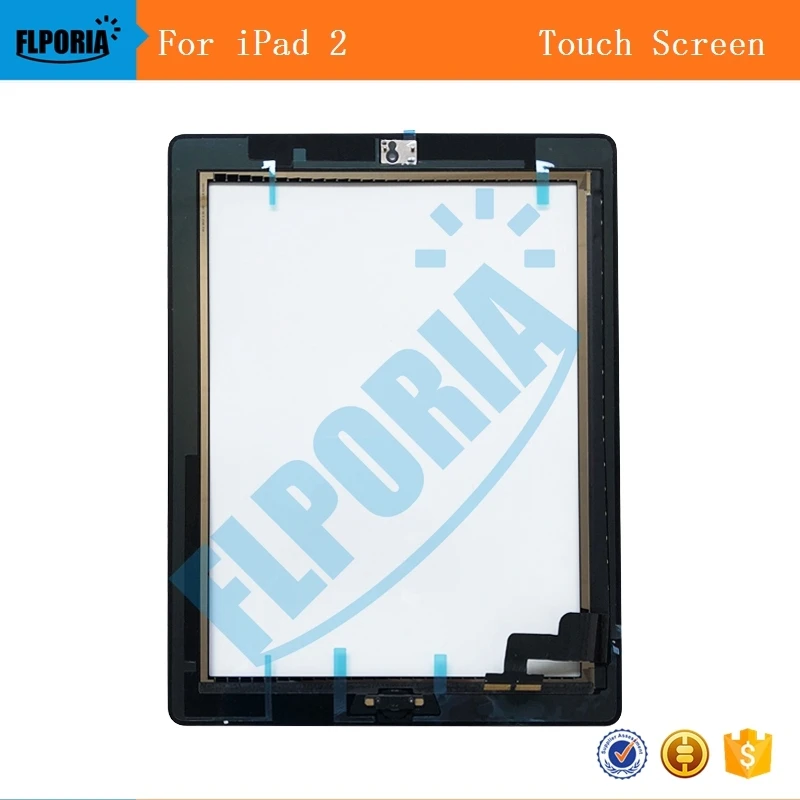 Для iPad 2 сенсорный экран планшет дигитайзер дисплей в сборе включает кнопку Home flex
