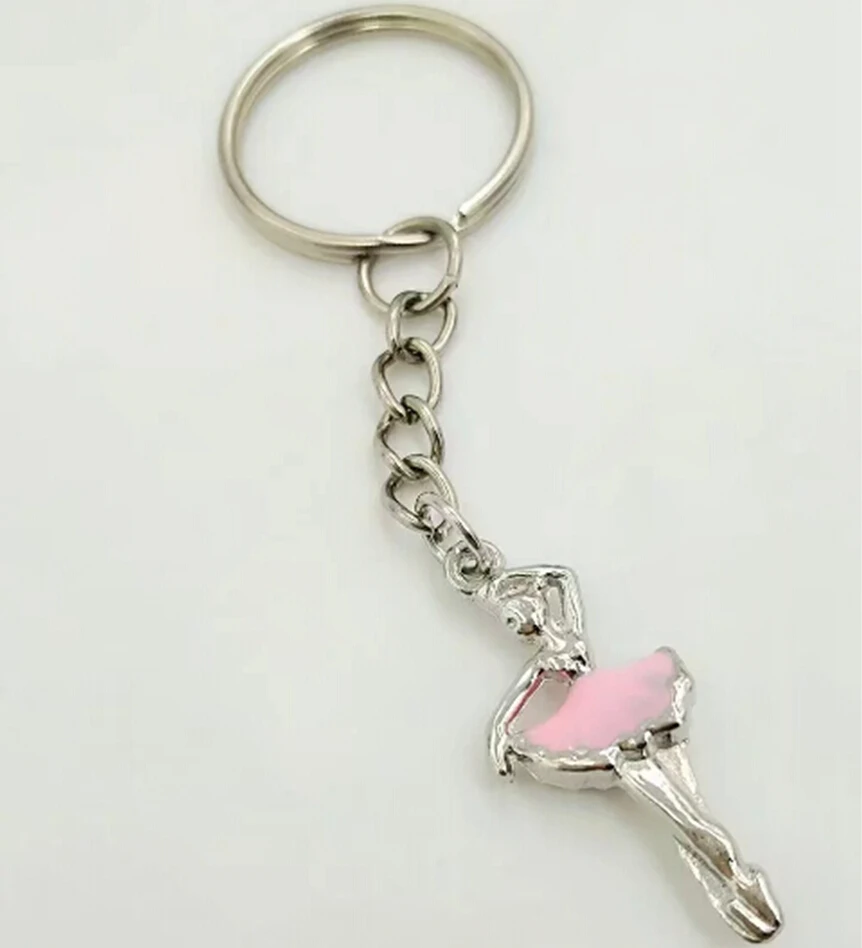 Эмаль брелок в виде балерины для ключей сумка кольцо с сумочкой пара