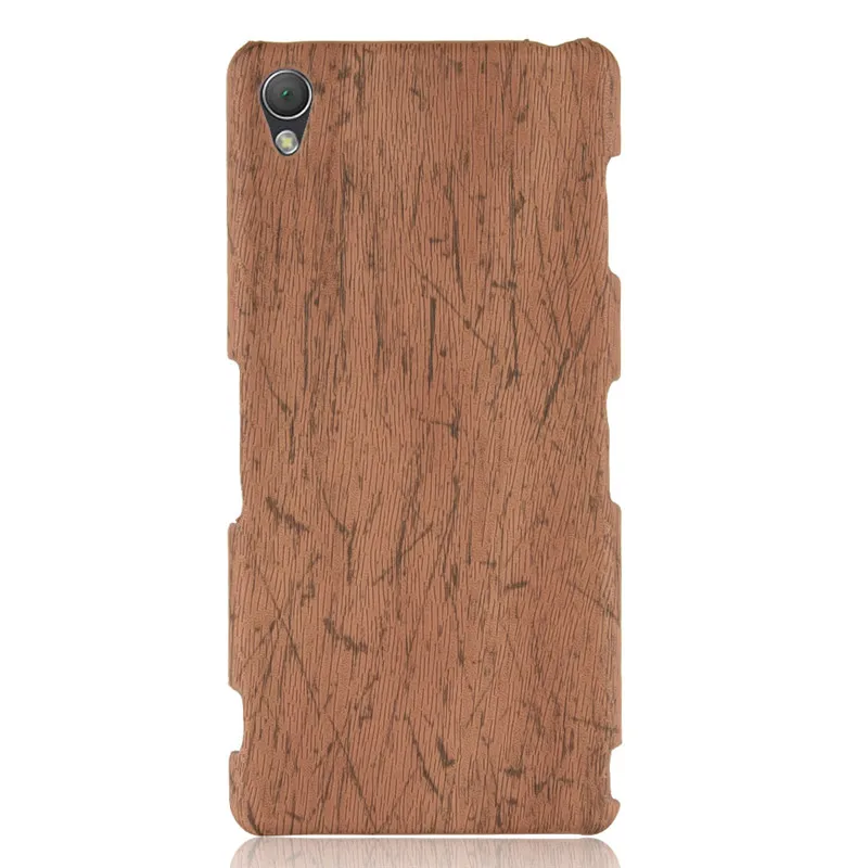 brown Для sony Xperia Z3 чехол для телефона бампер PC Пластиковый Чехол из искусственной кожи для sony Xperia Z3 D6603 D6643 D6653 D6633 Деревянный чехол s - Цвет: brown