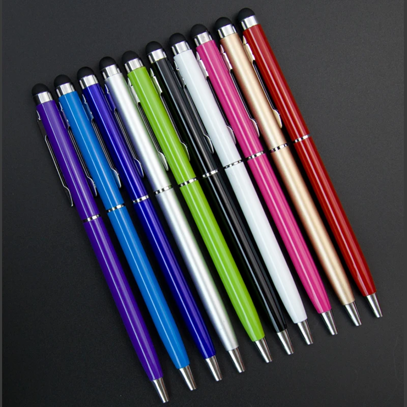 High Quality 10 colors Mini Metal Capacitive Touch Pen Stylus Screen For Mobil Phone Tablet Laptop Built-in Ballpoint 2 in 1 | Электроника