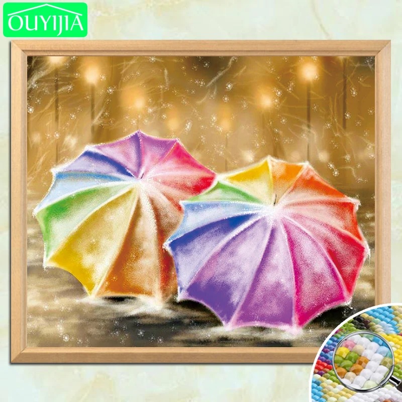 OUYIJA цветной Зонт 5D DIY Алмазная картина полностью квадратная вышивка горный