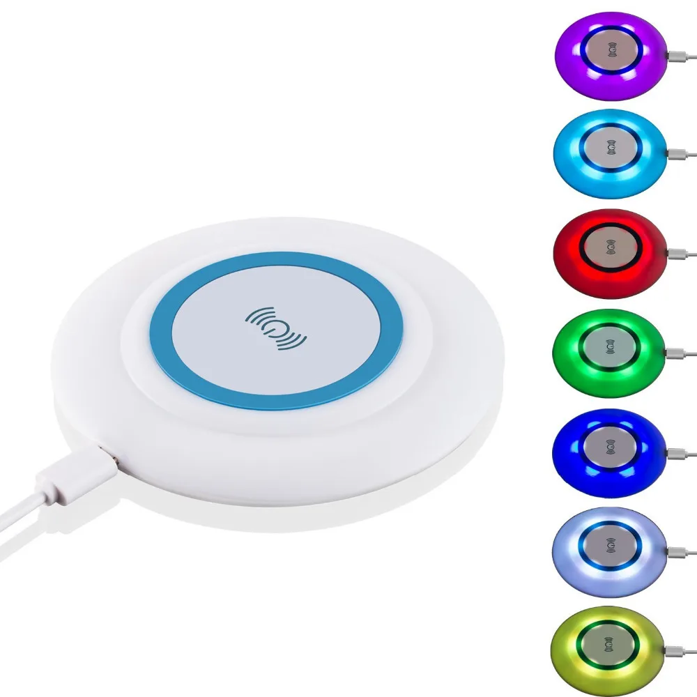 Новое круглое светодиодное Беспроводное зарядное устройство A + 2017 5 В 2 а для iphone 8