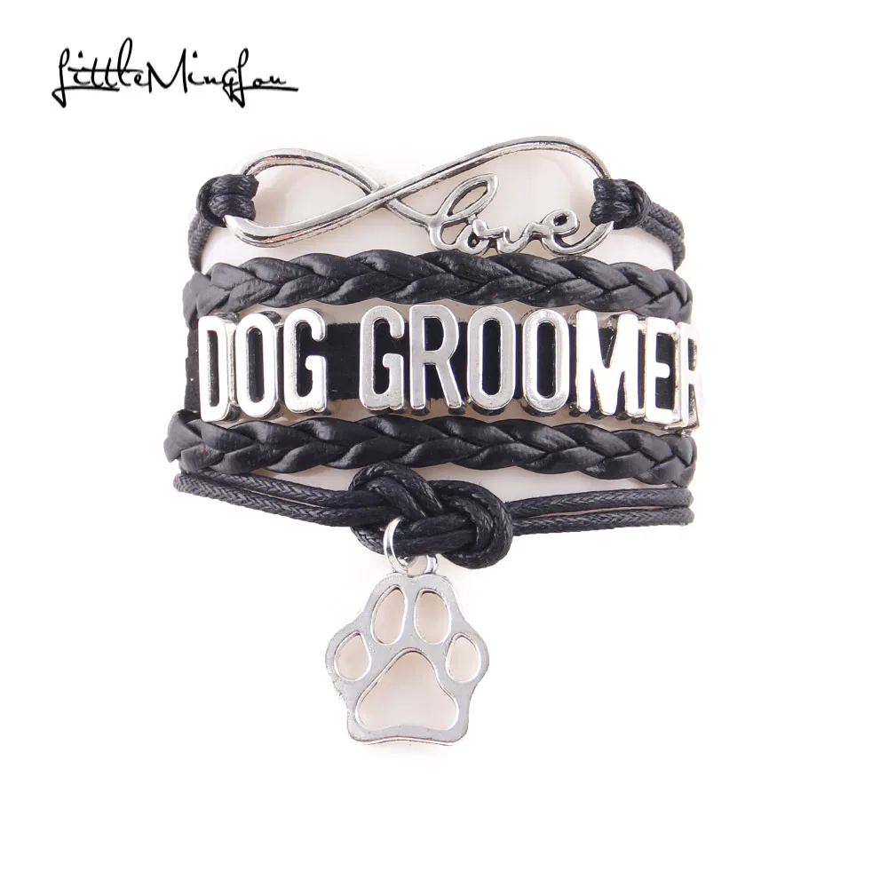 Модный браслет бесконечности Love dog groomer для собак и домашних животных Амулет лапа