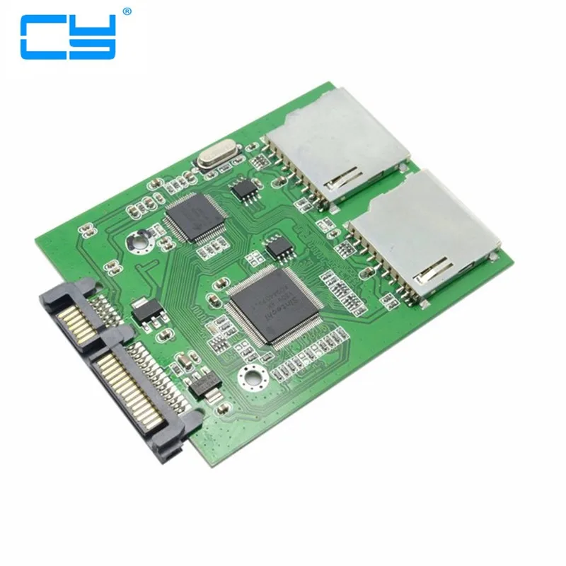 

Dual SD SDHC MMC Memory Card to 7+15 Pin 22pin SATA Male Convertor Kit RAID0 Adapter Adaptor