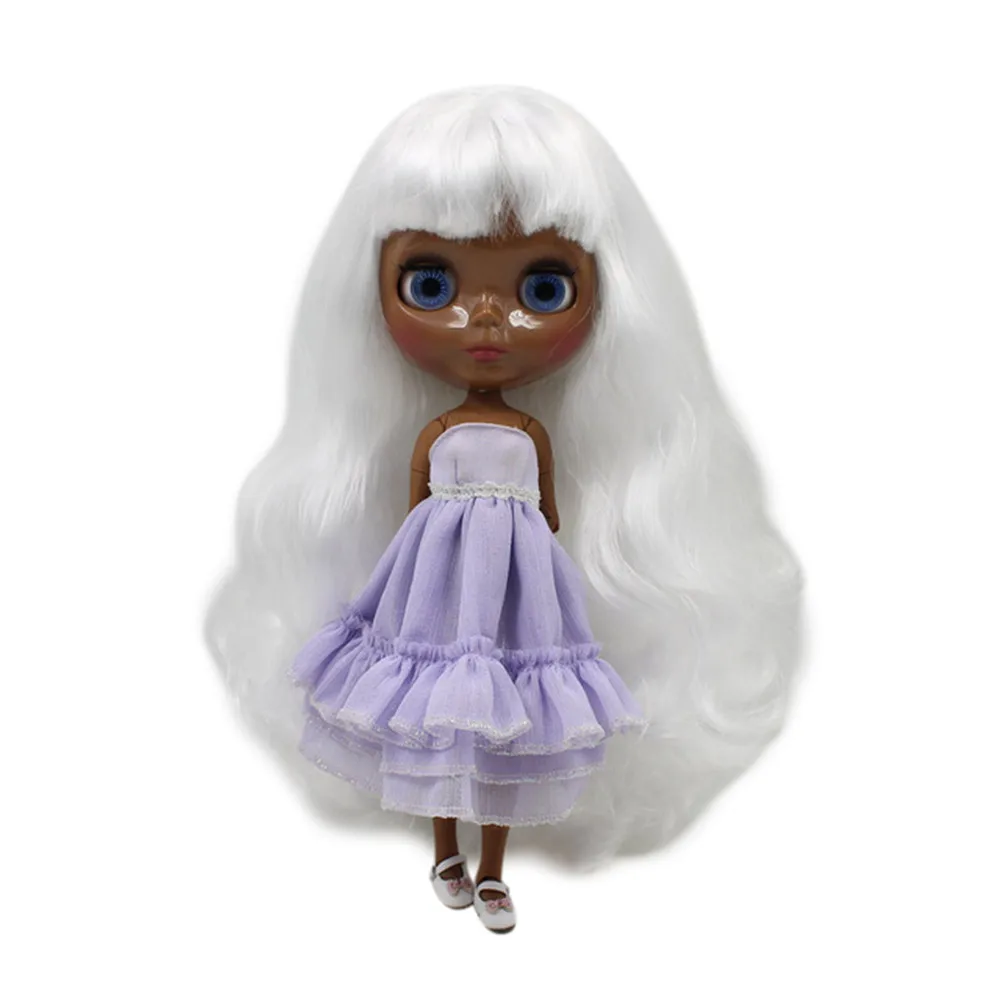 Куклы ICY DBS Blyth 1/6 bjd супер черная кожа тонировка темная смесь белые волосы