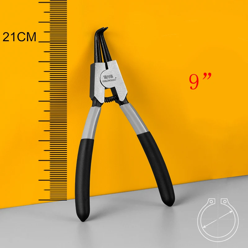 elbow 1pc " /7"/" многофункциональные плоскогубцы с кольцом для вала, многофункциональный обжимной инструмент, Внутренние Внешние клещи для снятия пружинного кольца, стопорные Стопорные плоскогубцы - Цвет: elbow 1pc